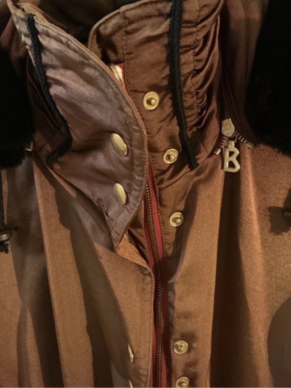 Bogner Brown Ski Jacket with Fur-Trim Hood